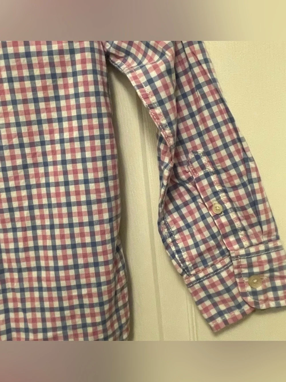 OshKosh B'gosh Kid Pink and Blue Plaid Button-Up Shirt